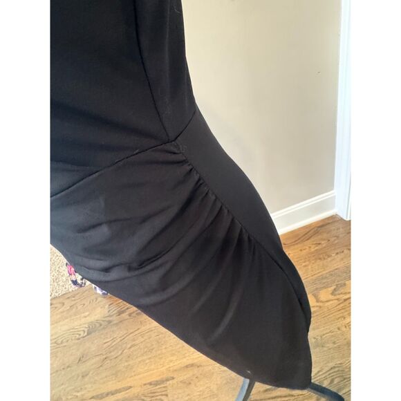 Elegant Boston Proper Cross-Front Dress in Jet Black, Size Small - Picture 4 of 4